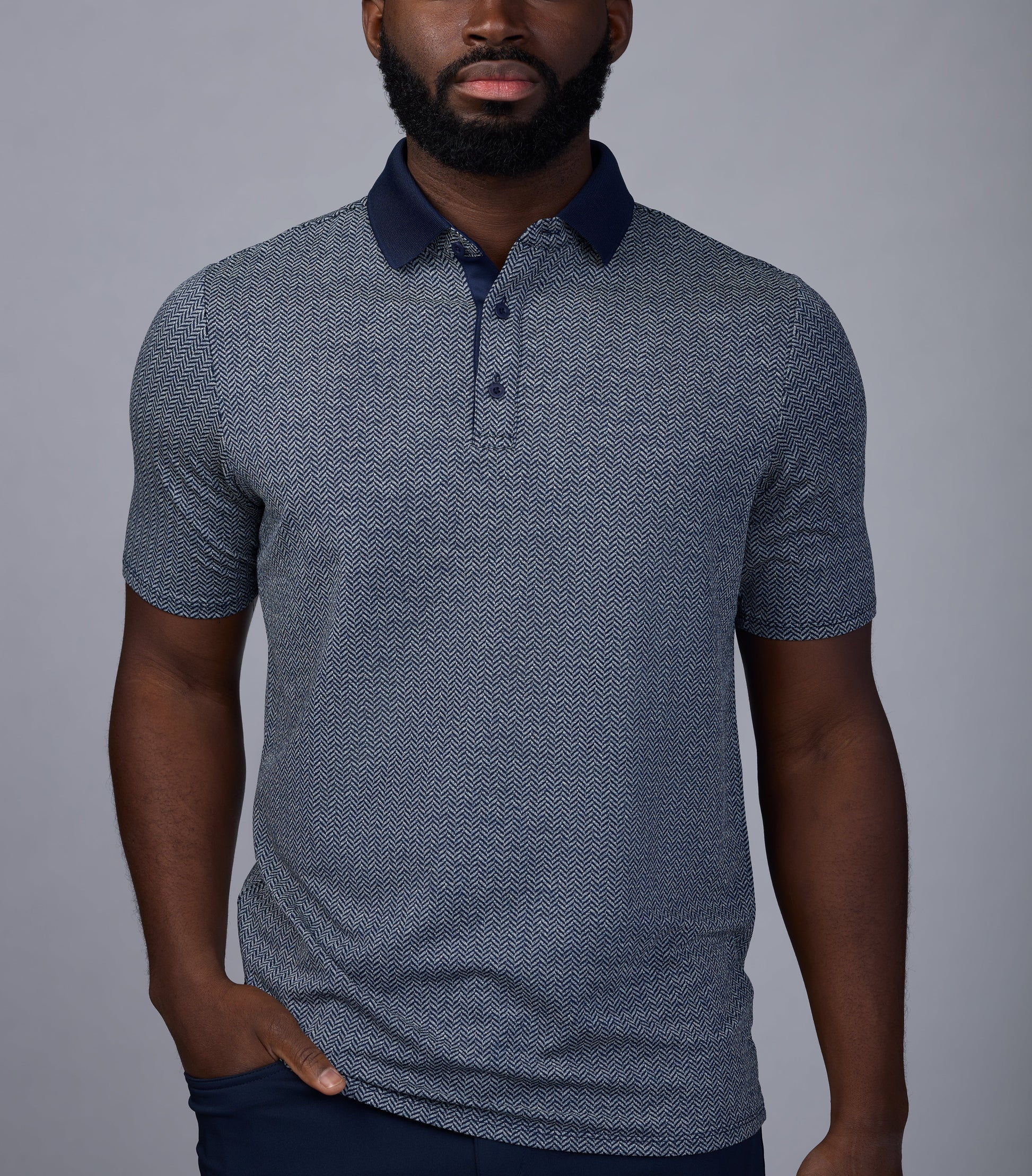 Asher Golf Herringbone Polo