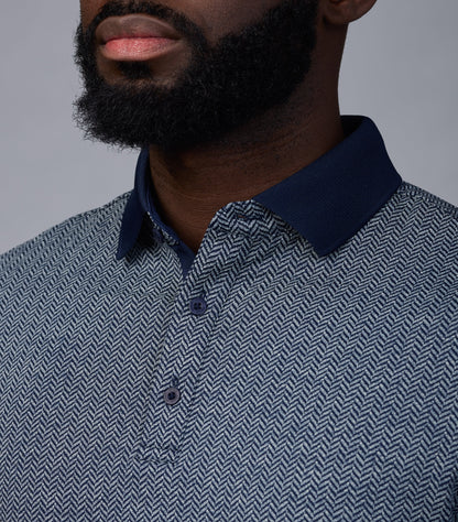 Asher Golf Herringbone Polo