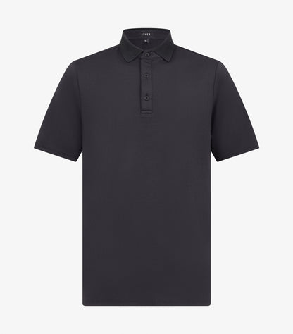 Asher Golf Herringbone Polo Onyx