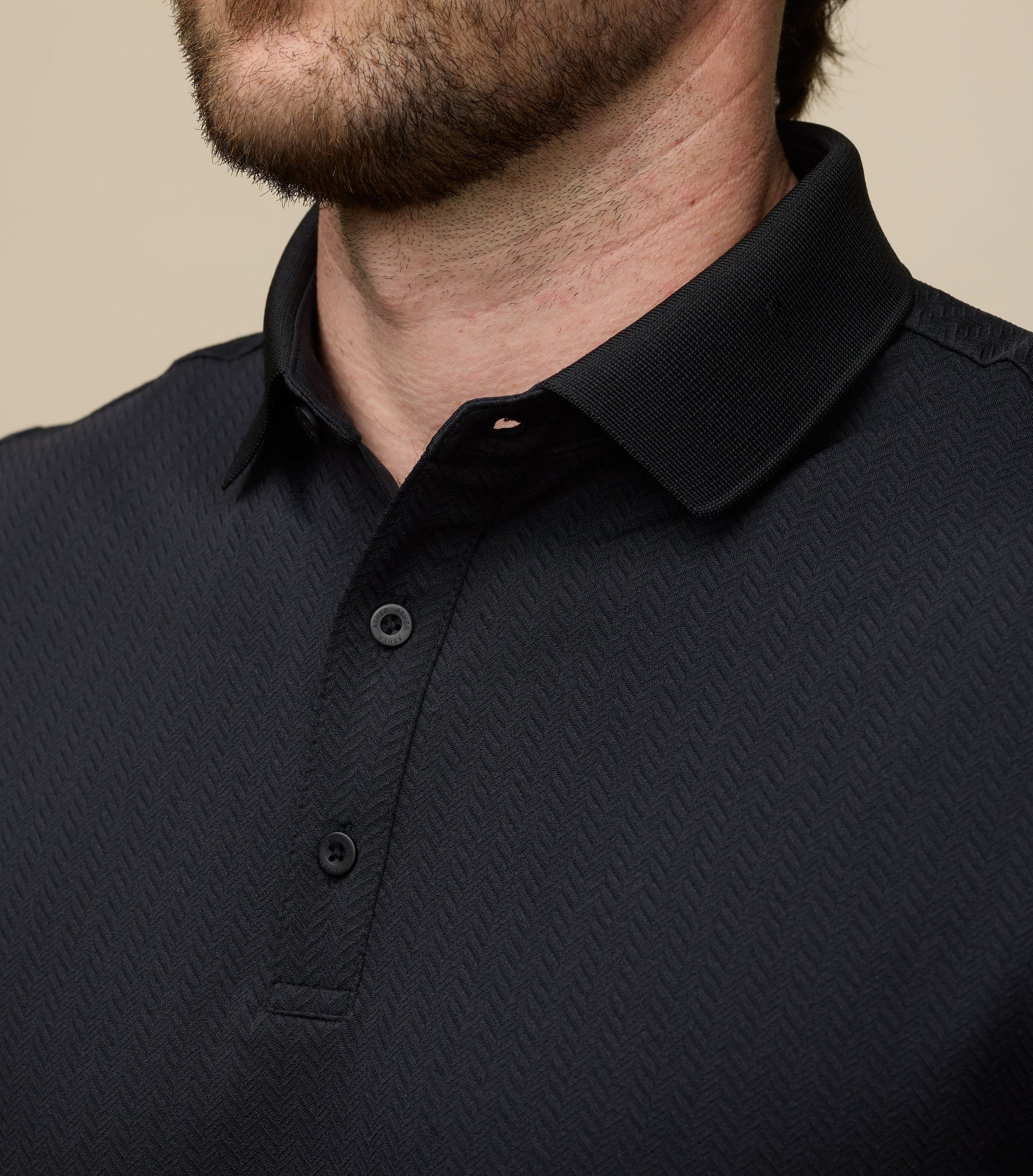 Asher Golf Herringbone Polo