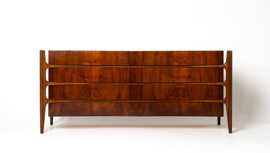 William Hinn Sculpted Walnut 8 Drawer Dresser