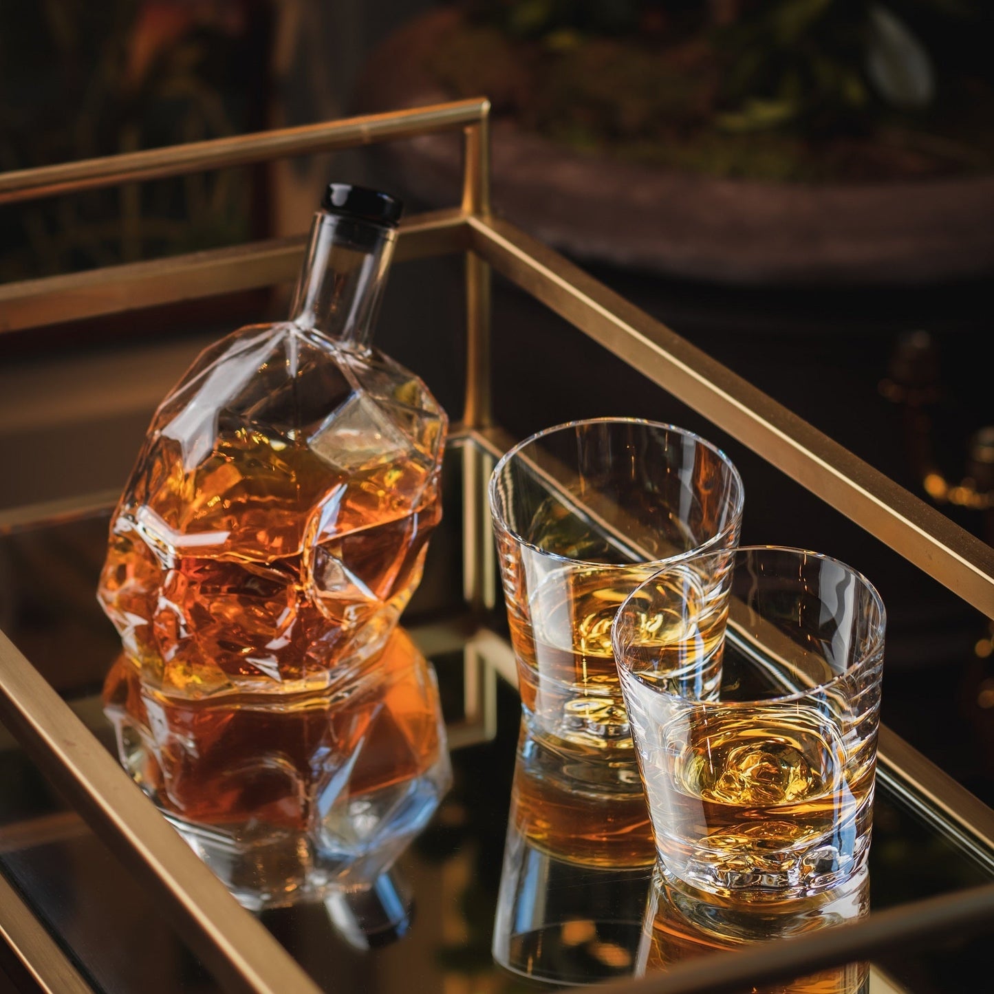 Nude Glass Memento Mori Whiskey Bottle