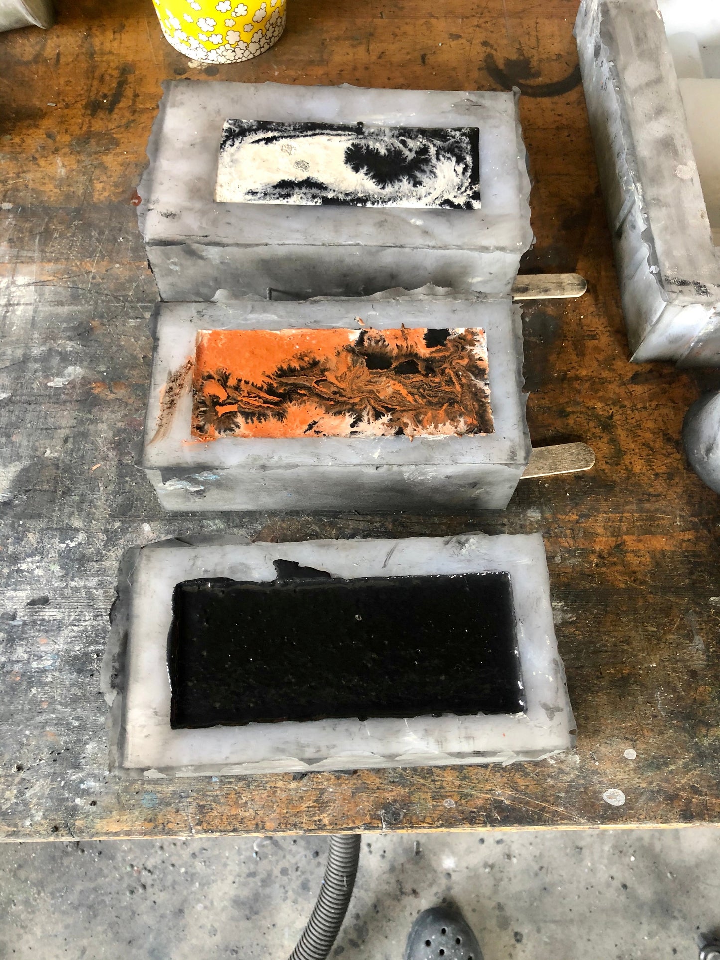 Solid Black Concrete Single Cigar Ashtray