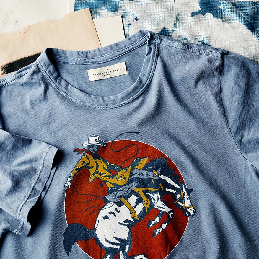 imogene + willie the "next time" tee in blue