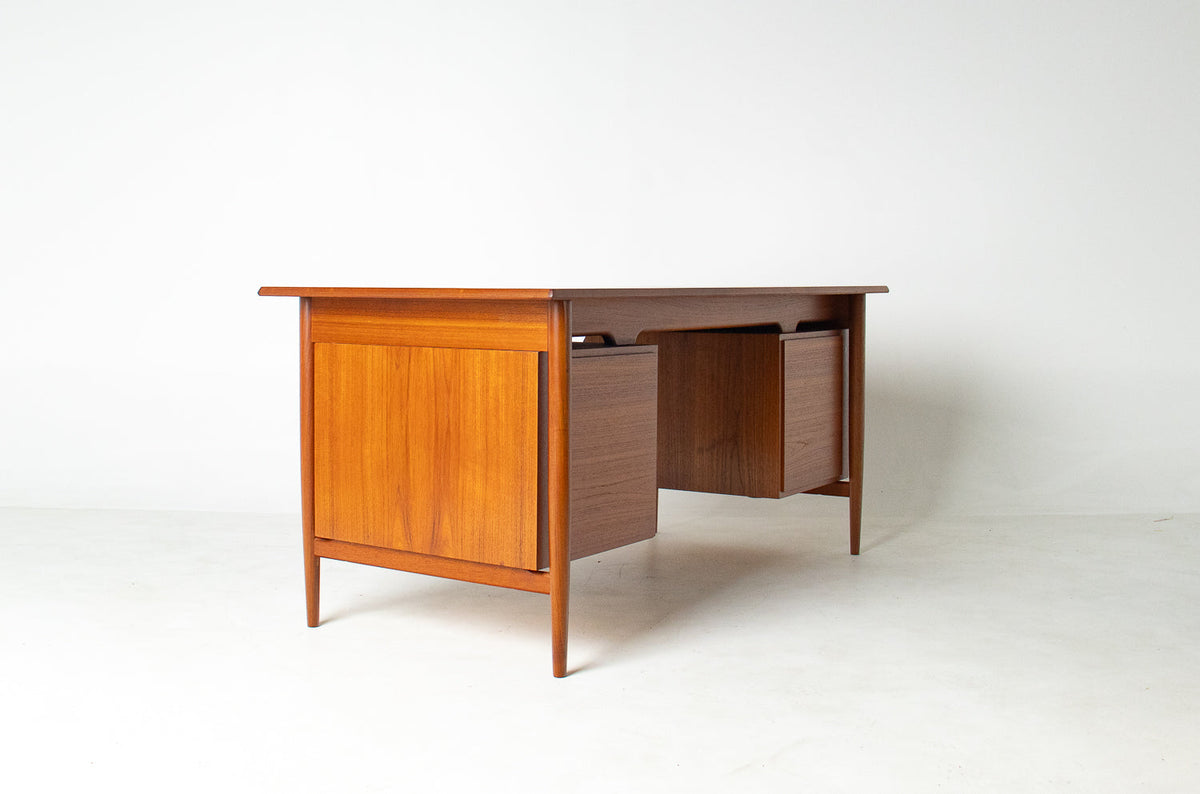 Ib Kofod Larsen Danish Modern Teak Executive Desk