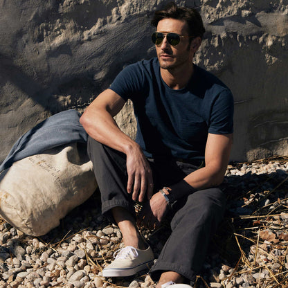 Rivay Indigo Slub Jersey Pocket Tee