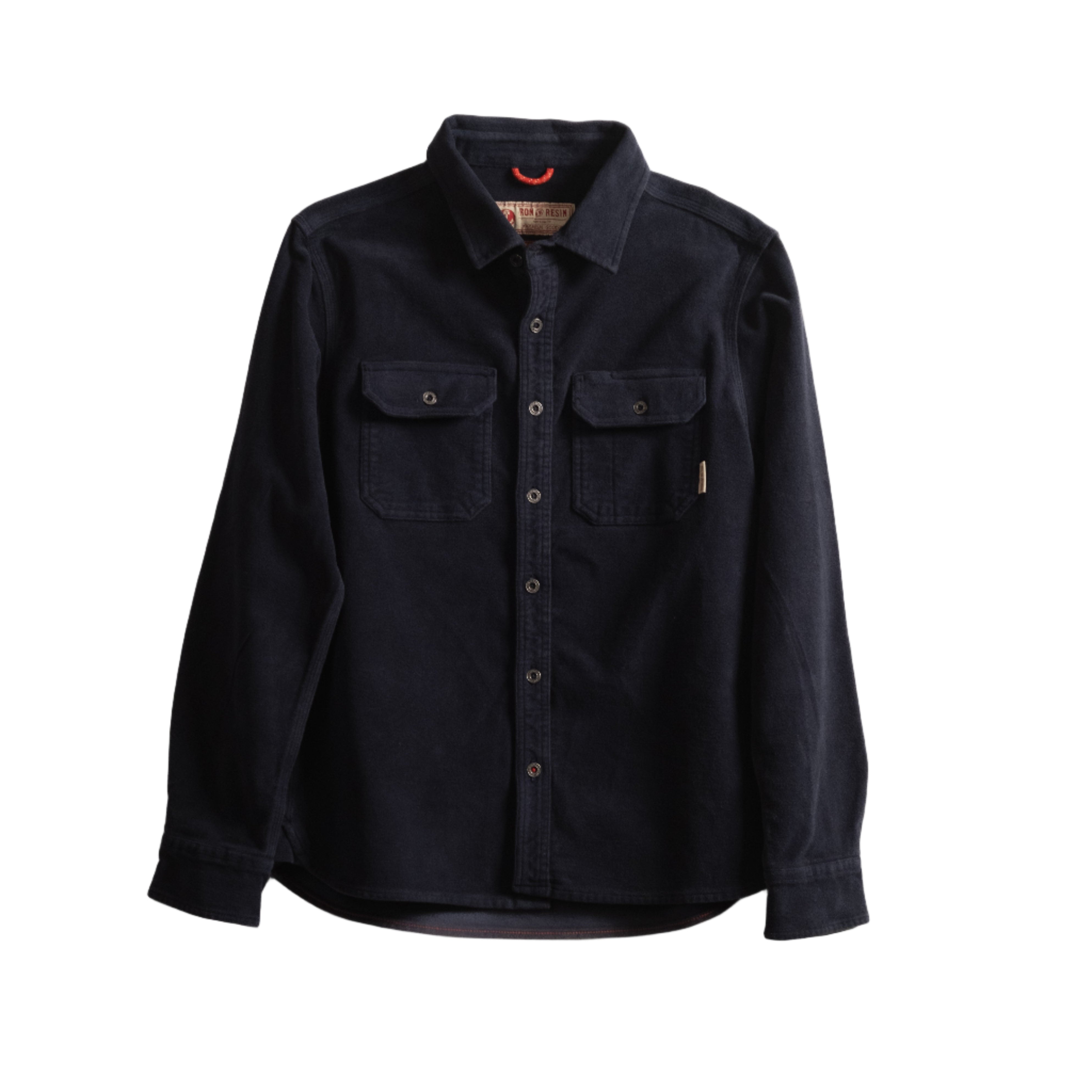 【ブラック】YENN MOLE TWILL SHIRT LYOCELL LINEN TWILL SHIRT WITH DESIGN COLLAR AND COLOR STITCH