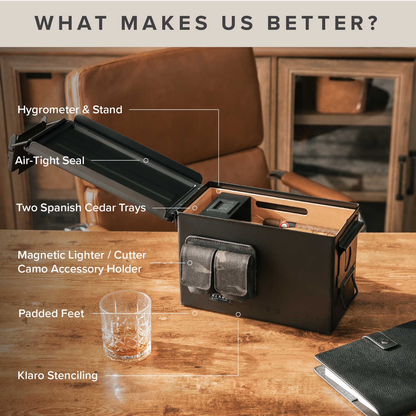 Klaro Smoke Can 50 Cal Humidor
