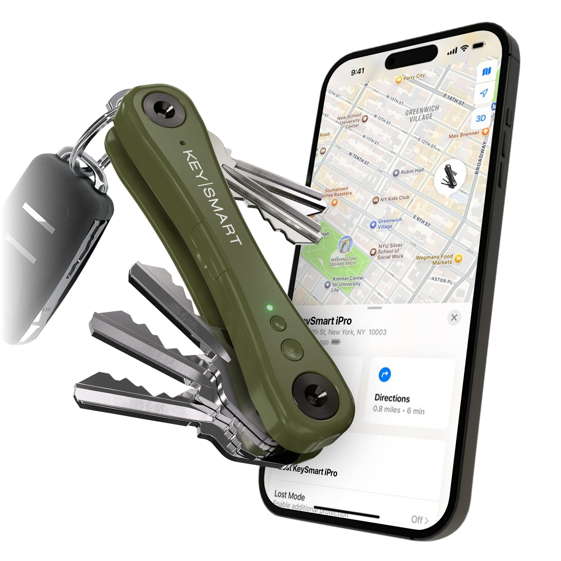 KeySmart iPro Key Organizer Timber Green