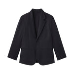 AARON LEVINE COTTON LINEN WORKWEAR SUIT JACKET - NAVY