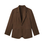 AARON LEVINE COTTON LINEN WORKWEAR SUIT JACKET - BROWN