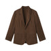 AARON LEVINE COTTON LINEN WORKWEAR SUIT JACKET - BROWN