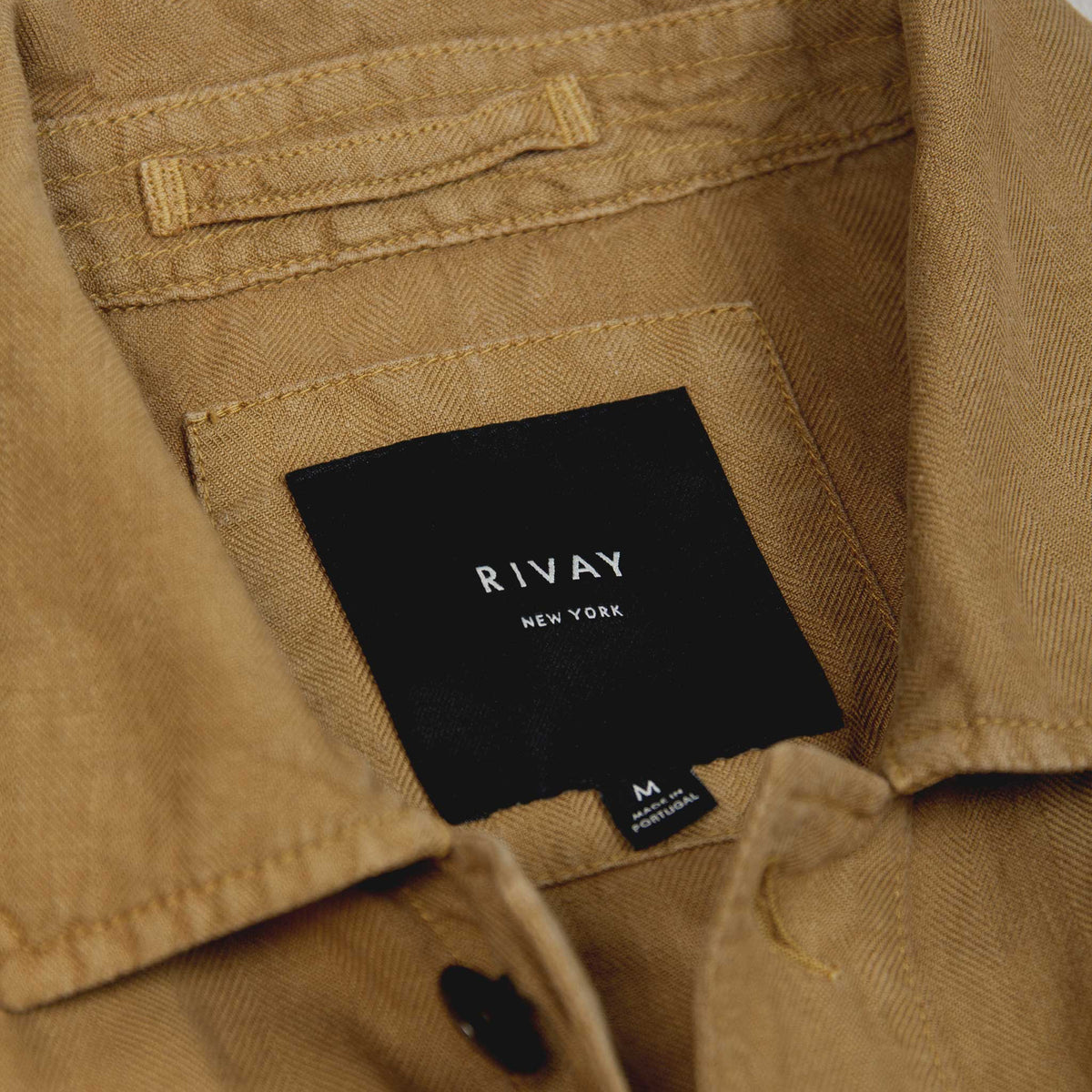 Rivay Linen Correspondent Jacket in Dark Wheat