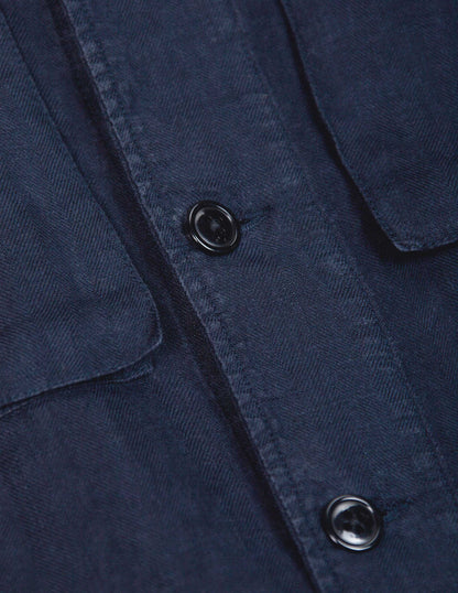 Linen Correspondent Jacket in Dark Navy