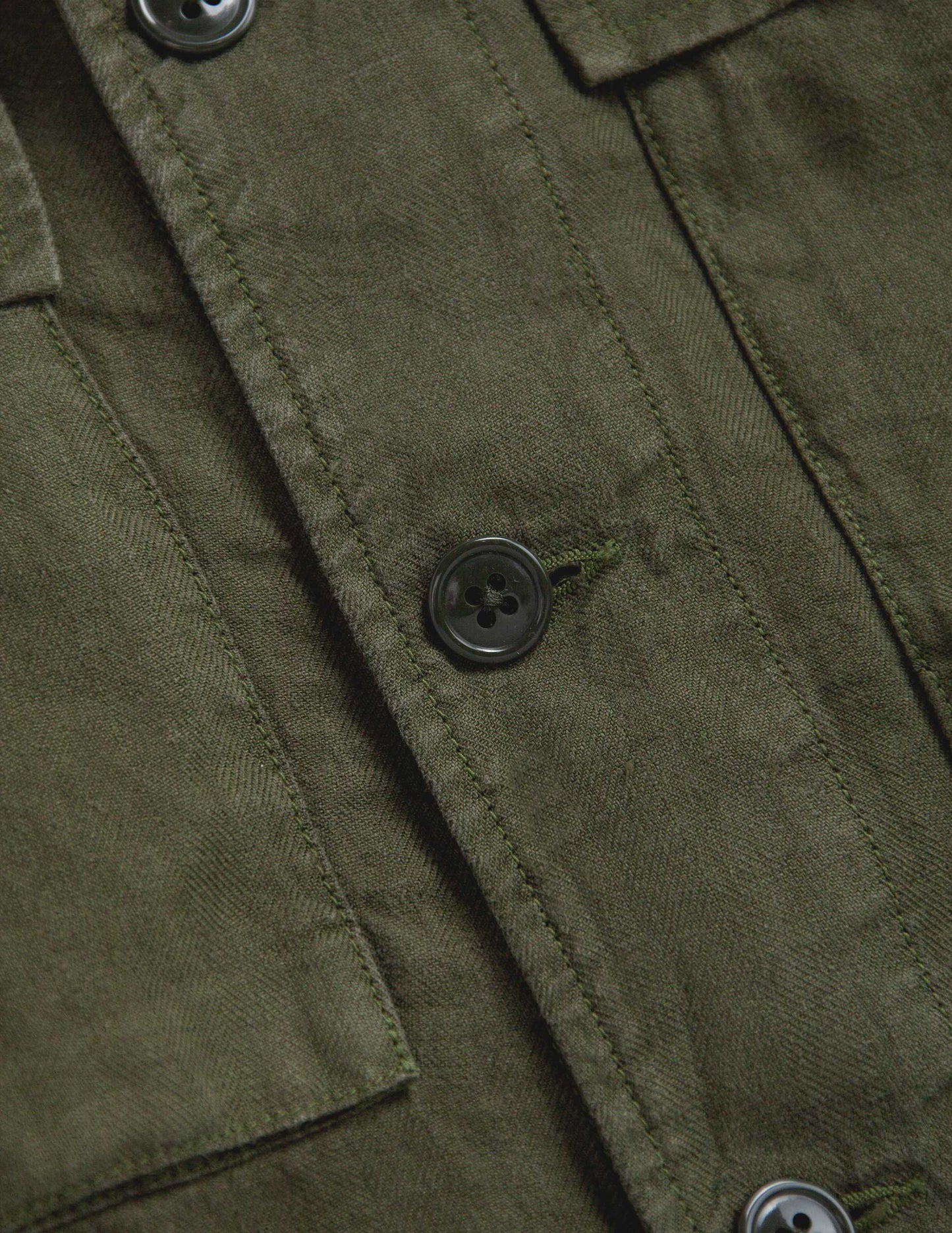 Linen Correspondent Jacket in Military Olive