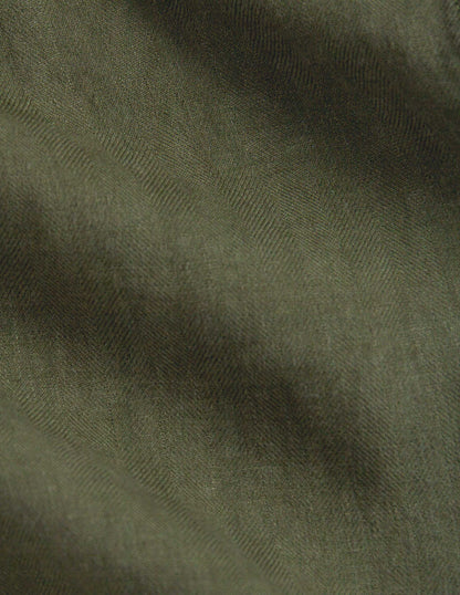 Linen Correspondent Jacket in Military Olive