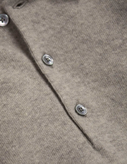 Rivay Luca Italian Wool Sweater Polo in Camel