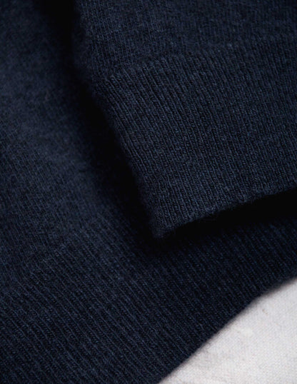 Rivay Luca Italian Wool Sweater Polo in Navy