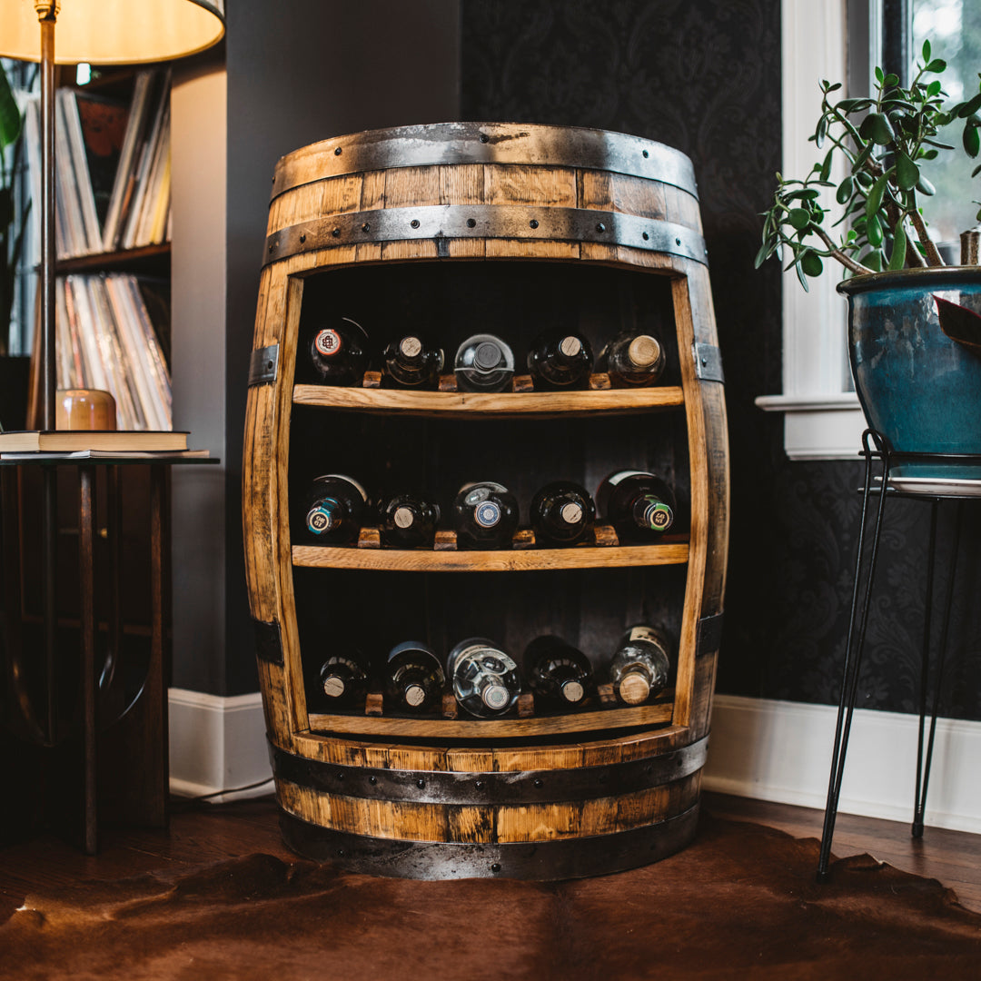 Whiskey Barrel Bar Cabinet