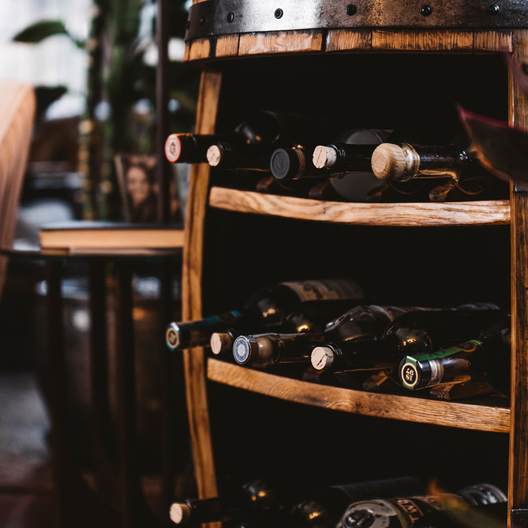 Whiskey Barrel Bar Cabinet