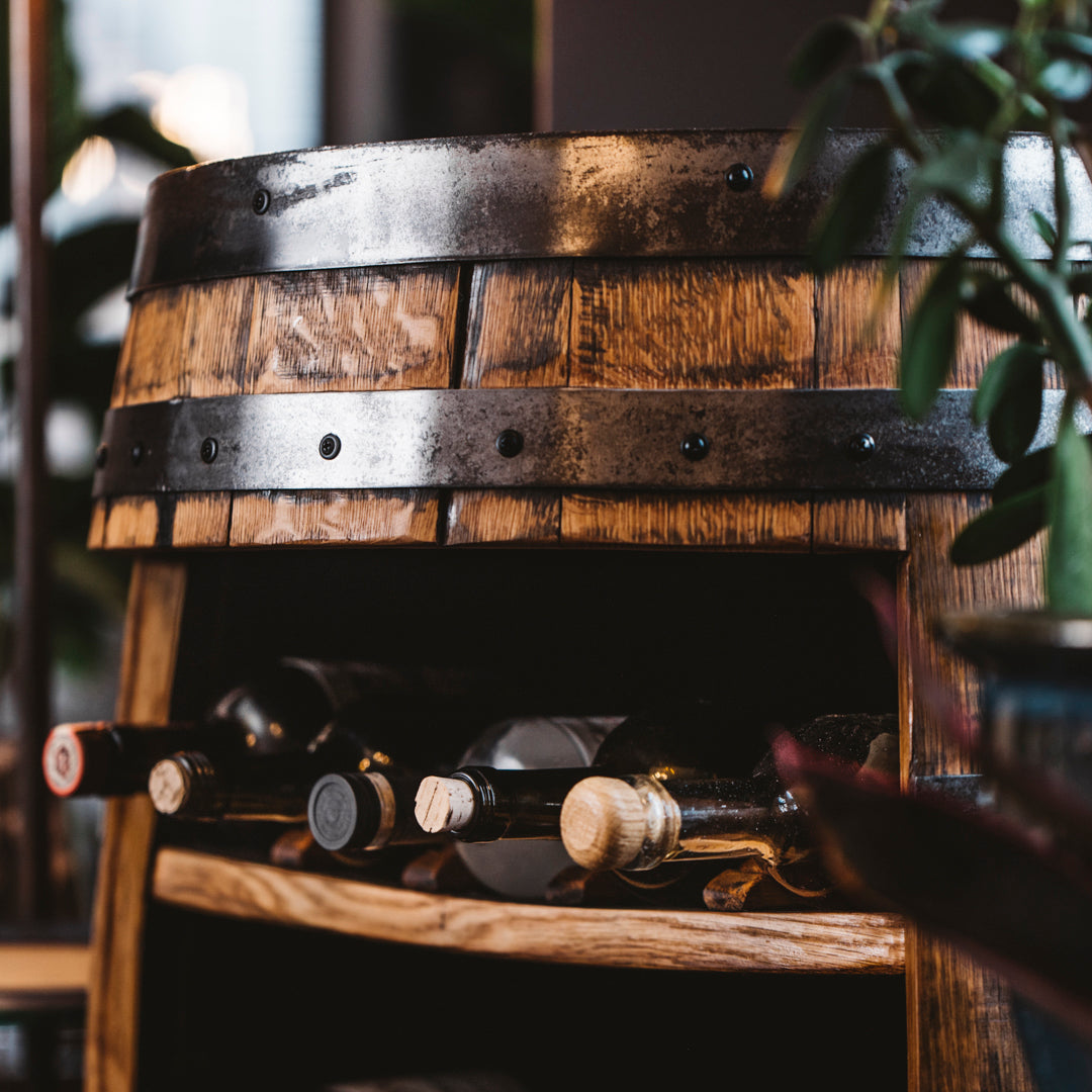 Whiskey Barrel Bar Cabinet