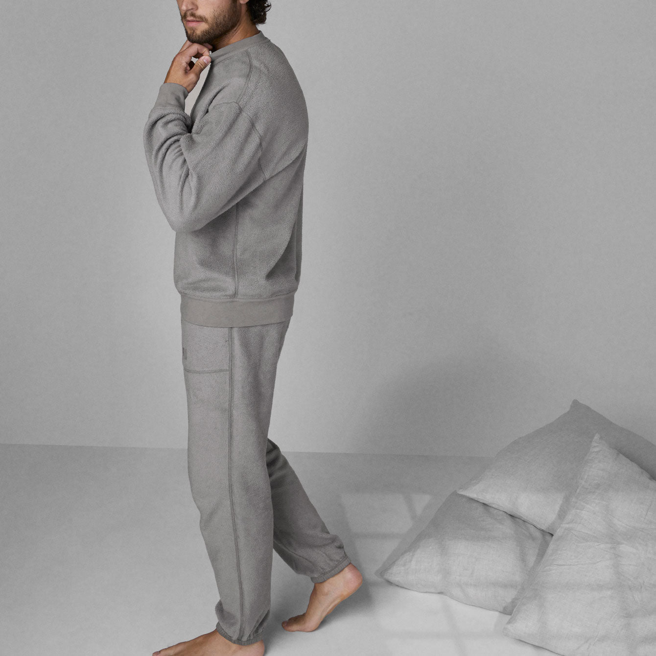 Lunya Men's Ebbing Fog Silksweats Reversible Sweatshirt