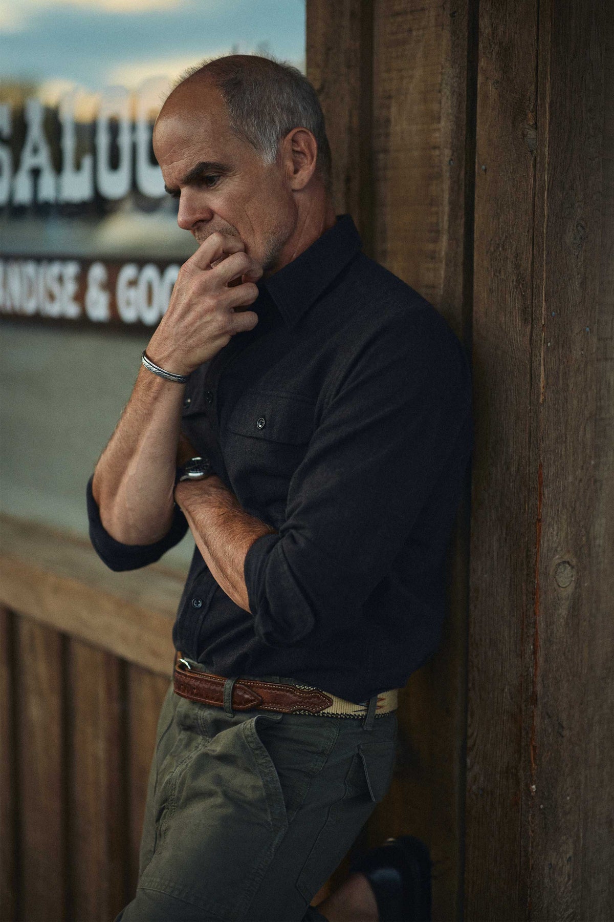 Miles Brushed Flannel Camp Shirt in Dark Brown