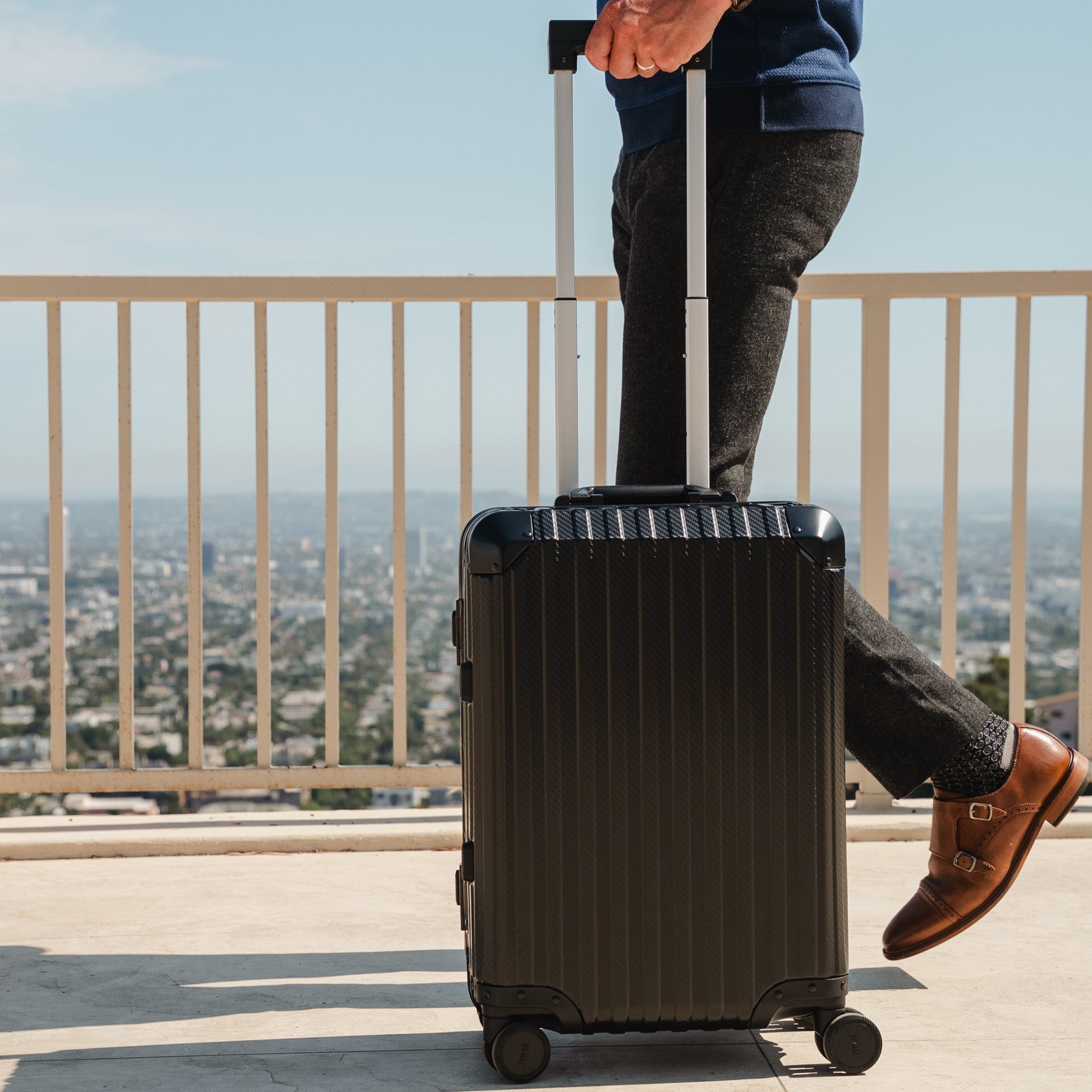 TREVA Aluminum Black Suitcase