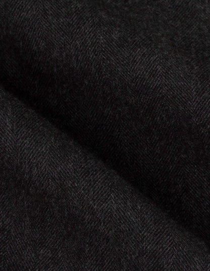 Miles Brushed Flannel Camp Shirt in Dark Brown