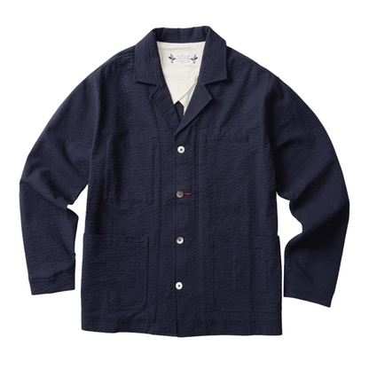 Mr. Lynch's Cunningham Blazer in Summer Seersucker Dark Navy