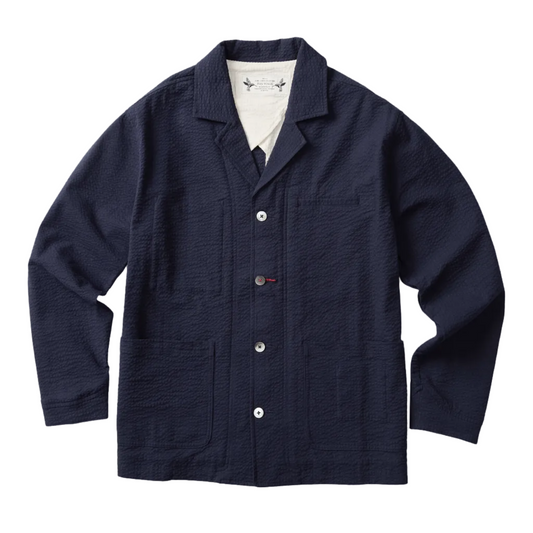 Mr. Lynch's Cunningham Blazer in Summer Seersucker Dark Navy