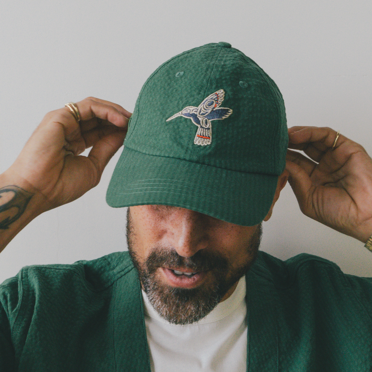 Mr. Lynch's Directors Cap in Summer Seersucker