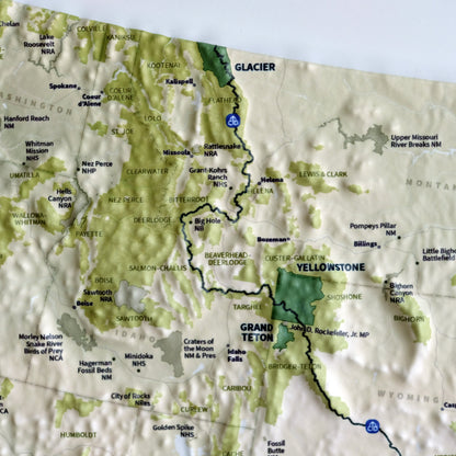 USA National Parks 3D Raised Relief Map