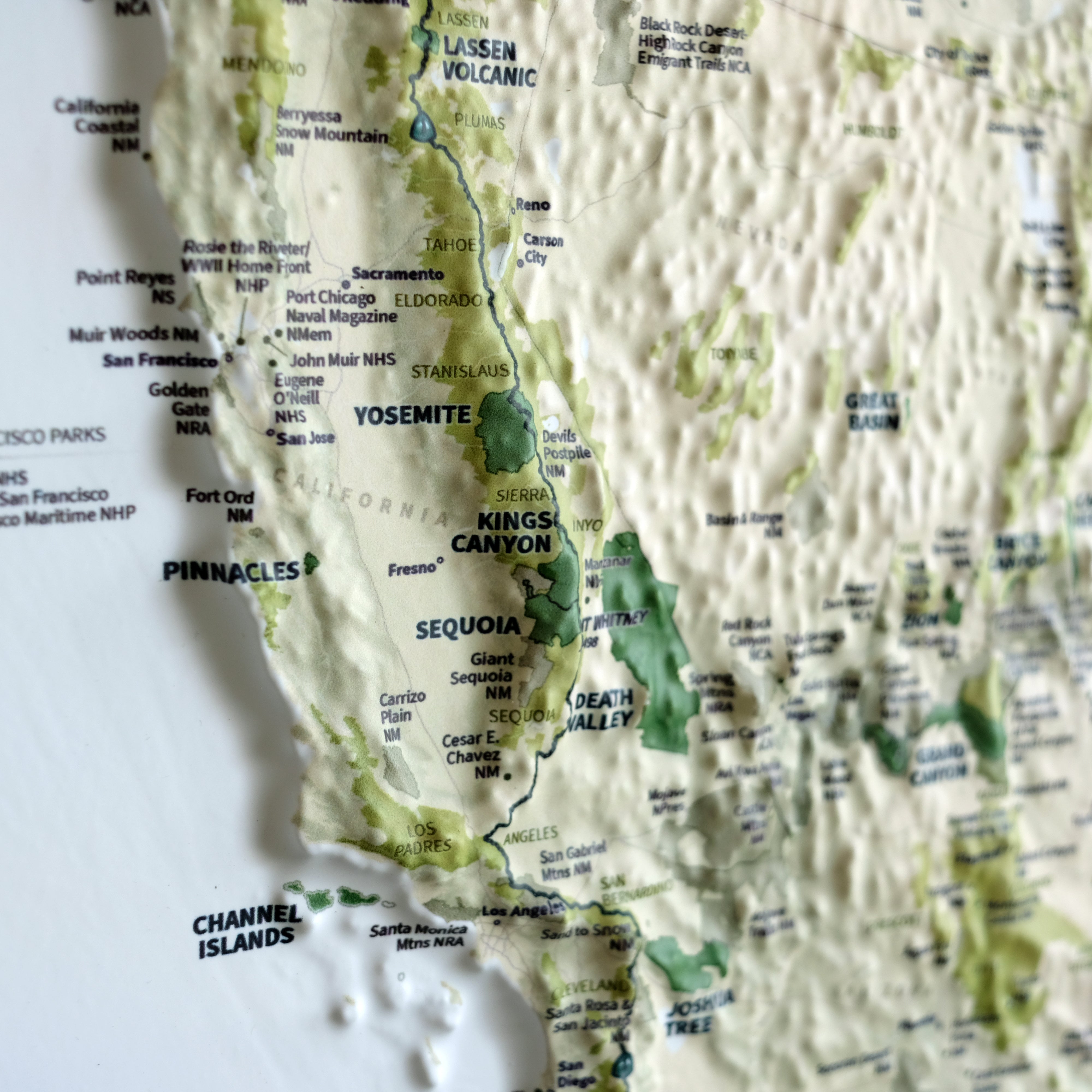 USA National Parks 3D Raised Relief Map | Uncrate Supply
