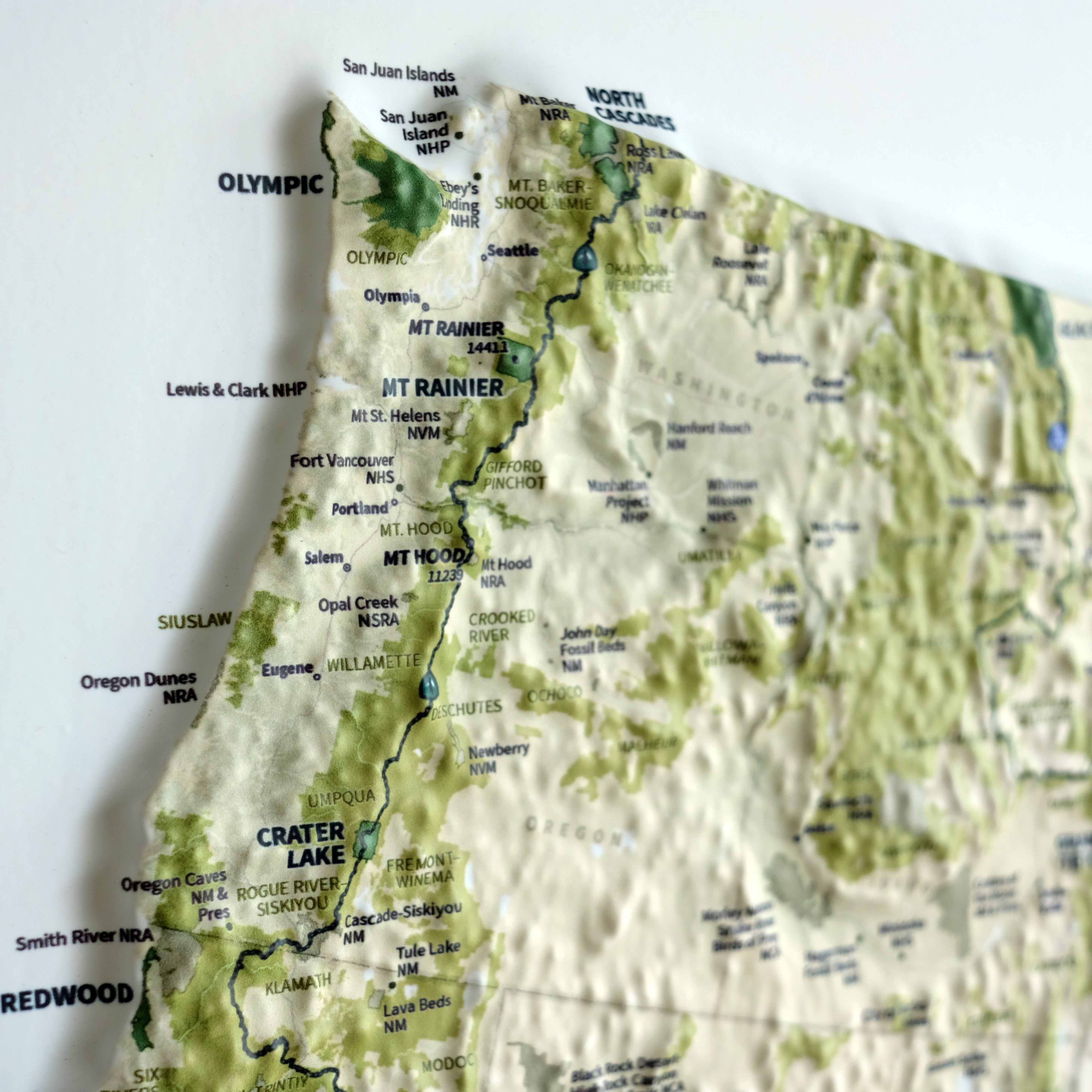 USA National Parks 3D Raised Relief Map | Uncrate Supply