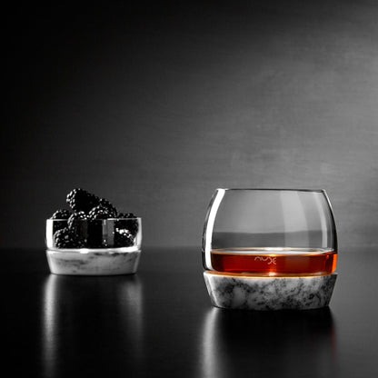 Nude Glass Chill Whisky Tumbler With Marble Base