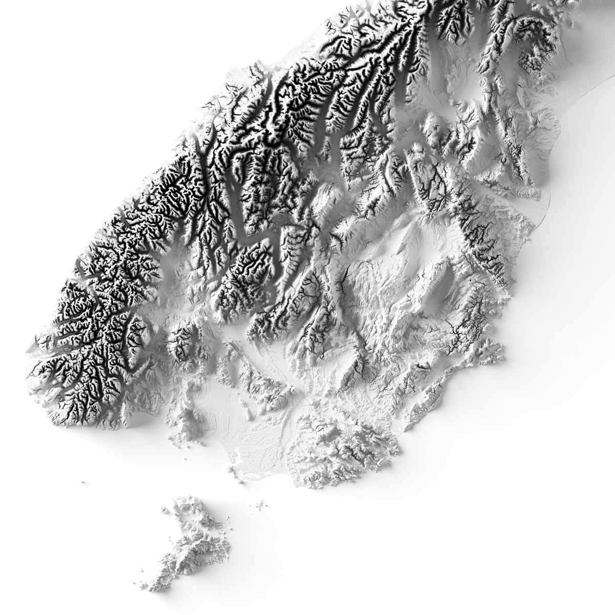 New Zealand Elevation Map