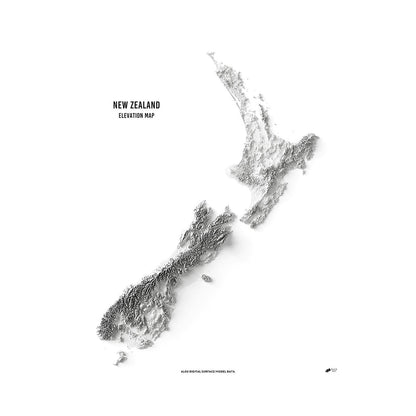 New Zealand Elevation Map