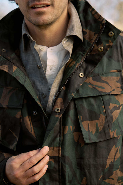 Rivay Waxed Cotton Camo Field Jacket