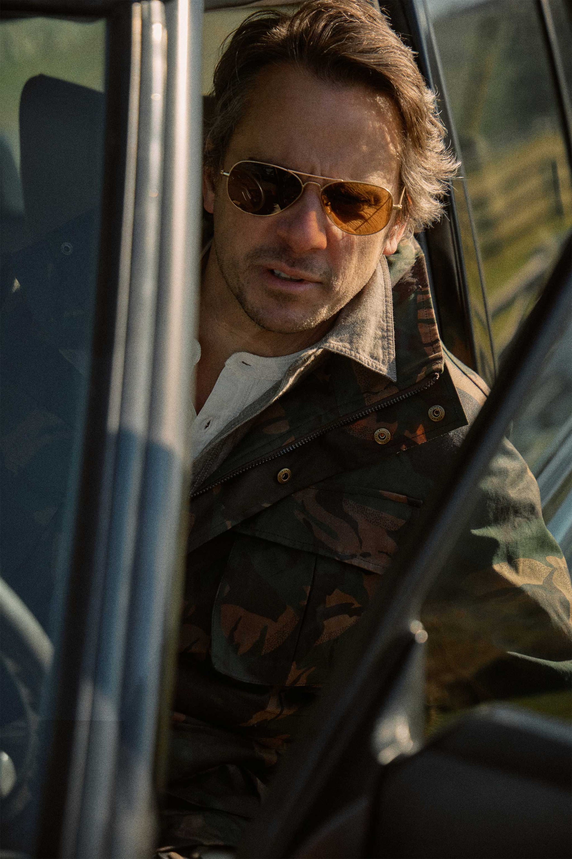 Rivay Waxed Cotton Camo Field Jacket