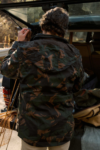 Rivay Waxed Cotton Camo Field Jacket