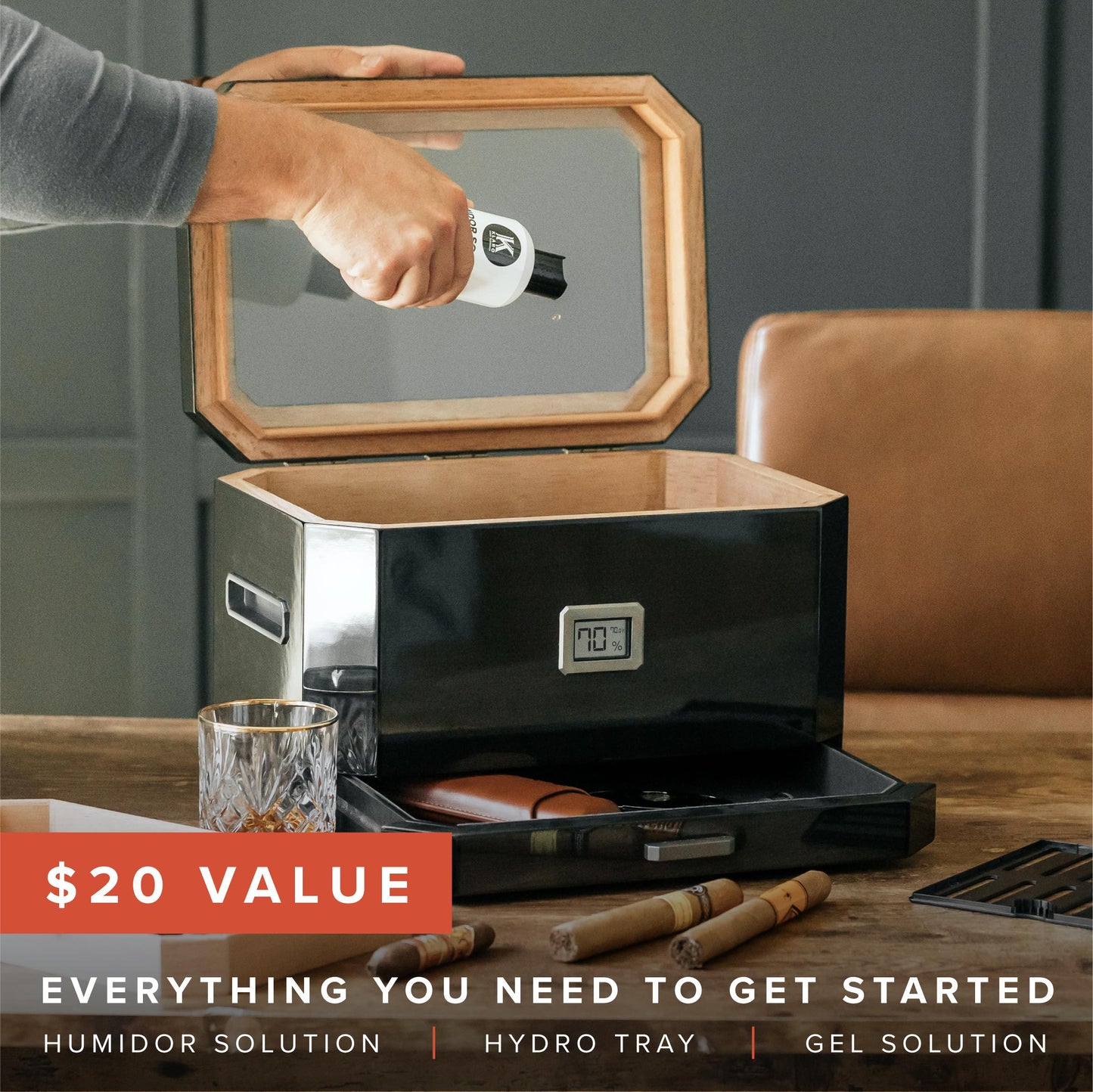 Klaro Octodor Glass Top Humidor