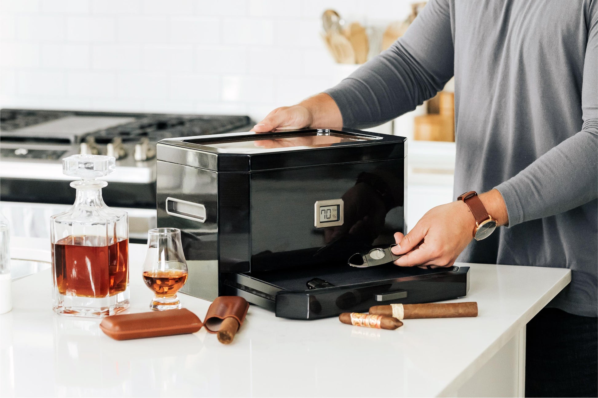 Klaro Octodor Glass Top Humidor