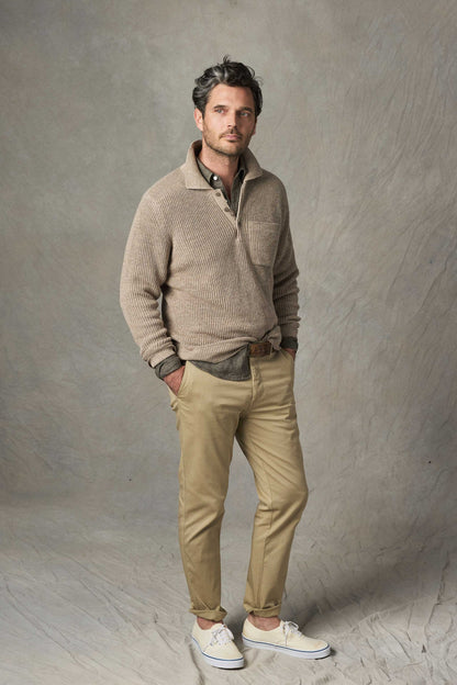 Porto Linen Cotton Sweater in Driftwood