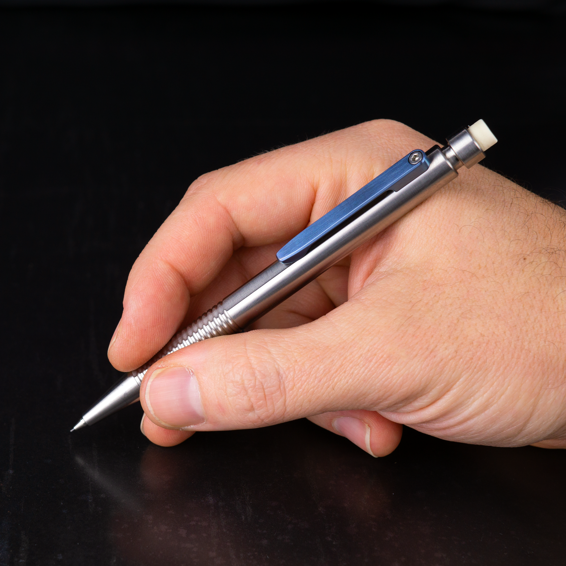 Machine Era Pencil Titanium + Blue Anodized Clip