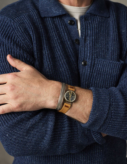 Porto Linen Cotton Sweater in Indigo