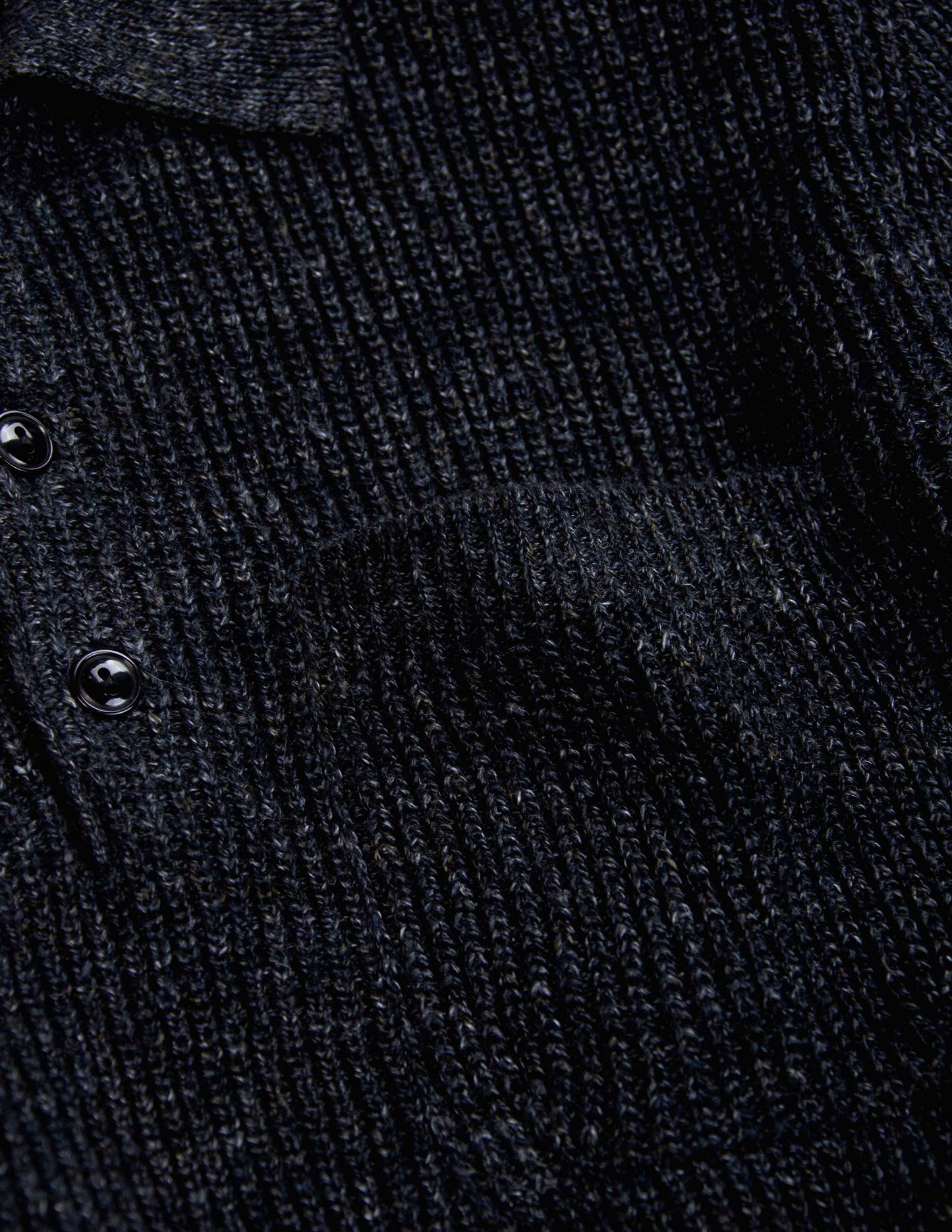Porto Linen Cotton Sweater in Black Marl