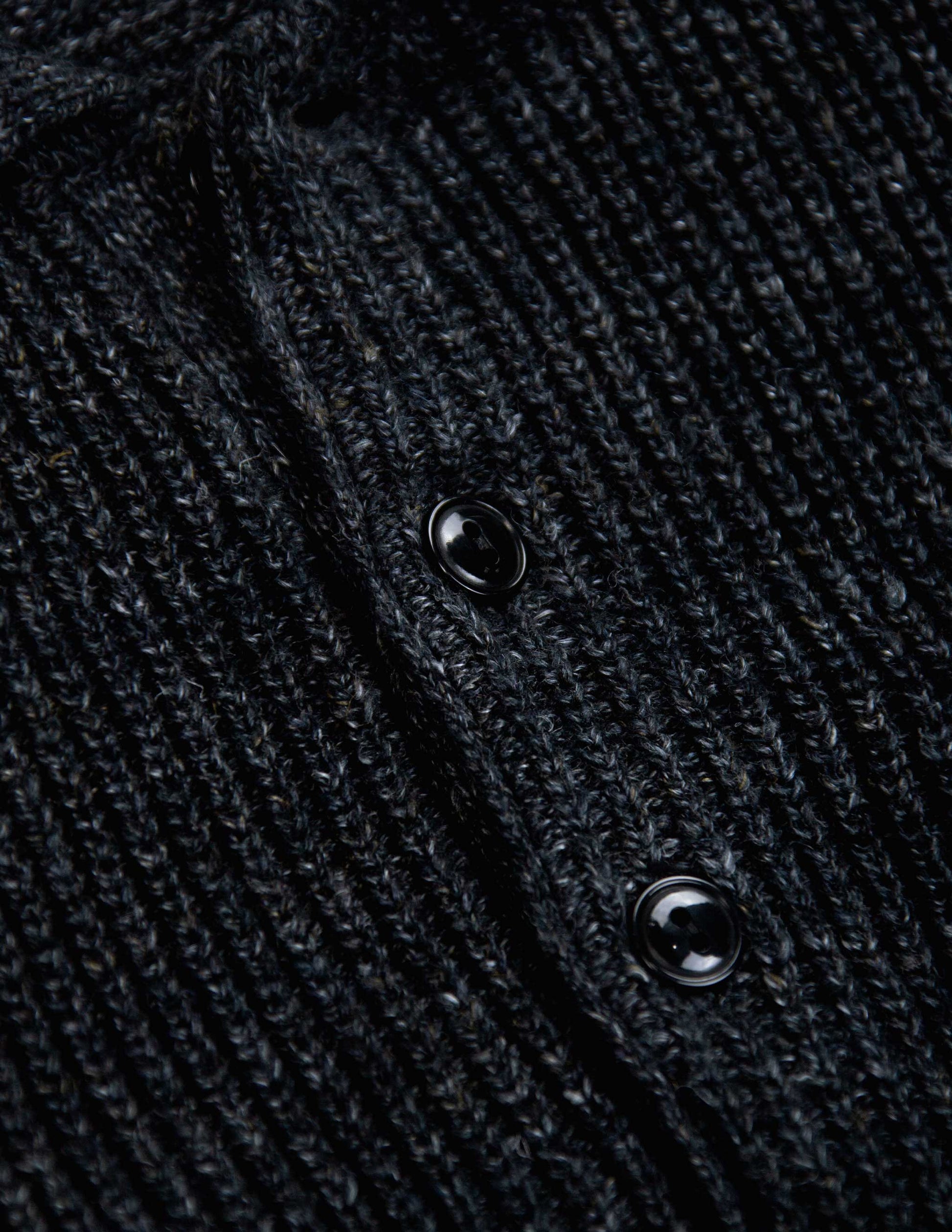 Porto Linen Cotton Sweater in Black Marl