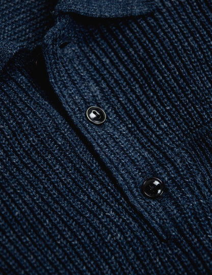 Porto Linen Cotton Sweater in Indigo