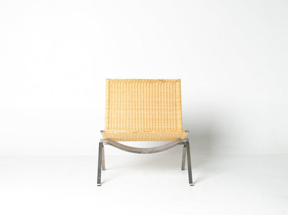 Poul Kjærholm PK22 Lounge Chair for Fritz Hansen in Woven Cane